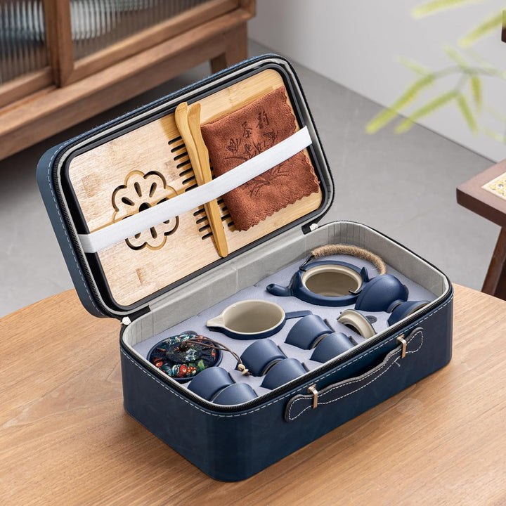 Japanisches Teeservice für 6, Schönes Tea Set Porzellan Chinesische Teekanne Set, 14 Stück Gongfu Te