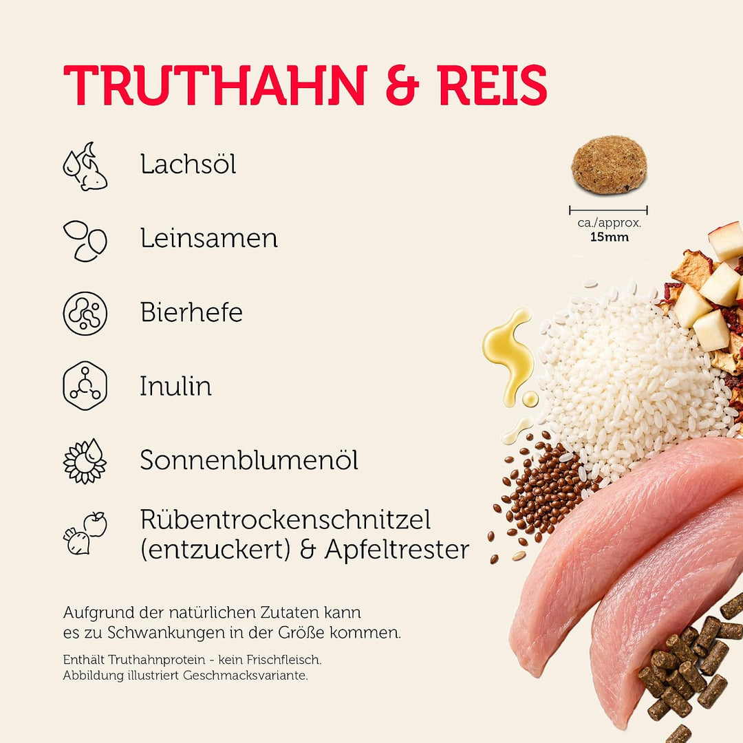 MERA pure sensitive Truthahn &amp; Reis, Hundefutter trocken für sensible Hunde, Trockenfutter aus Truth