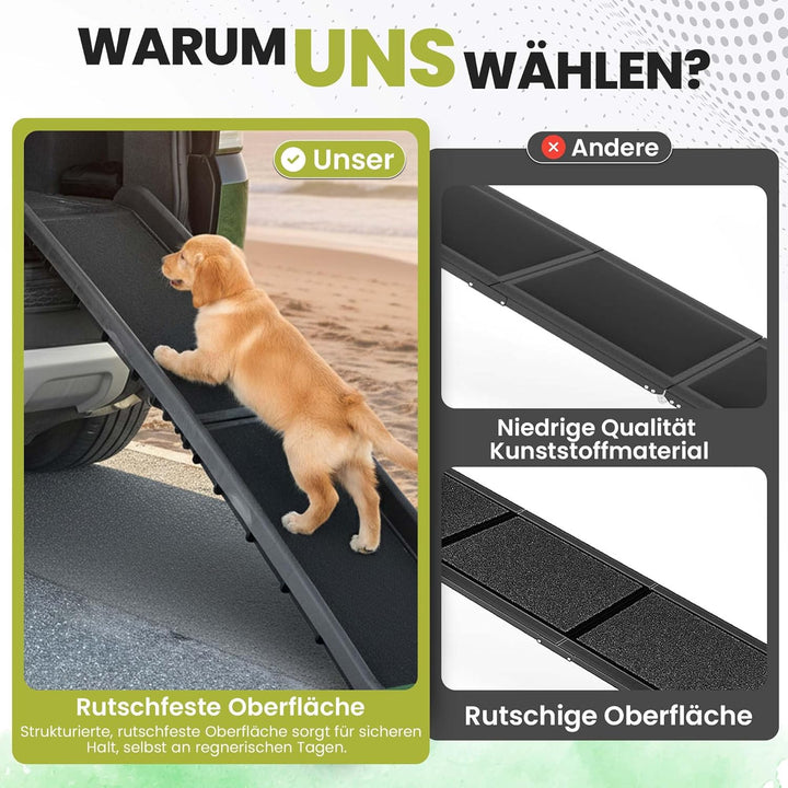 all Pets United® Hunderampe klappbar Hundetreppe Hunde- & Katzentreppe Rampe Einstiegshilfe für Koff