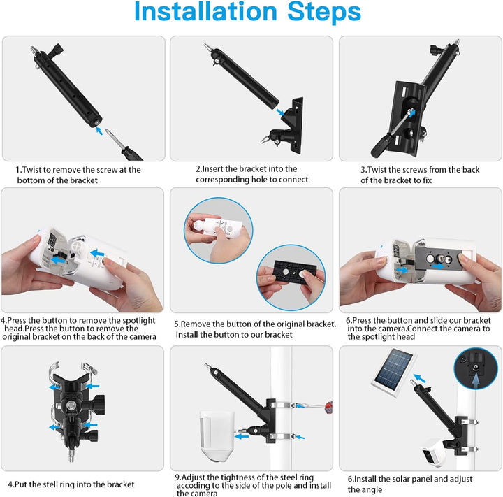 2-in-1 Universal Wasserleitung Stahlrohr Festbügel für Spotlight Kamera Plus, Spotlight Kamera Pro,