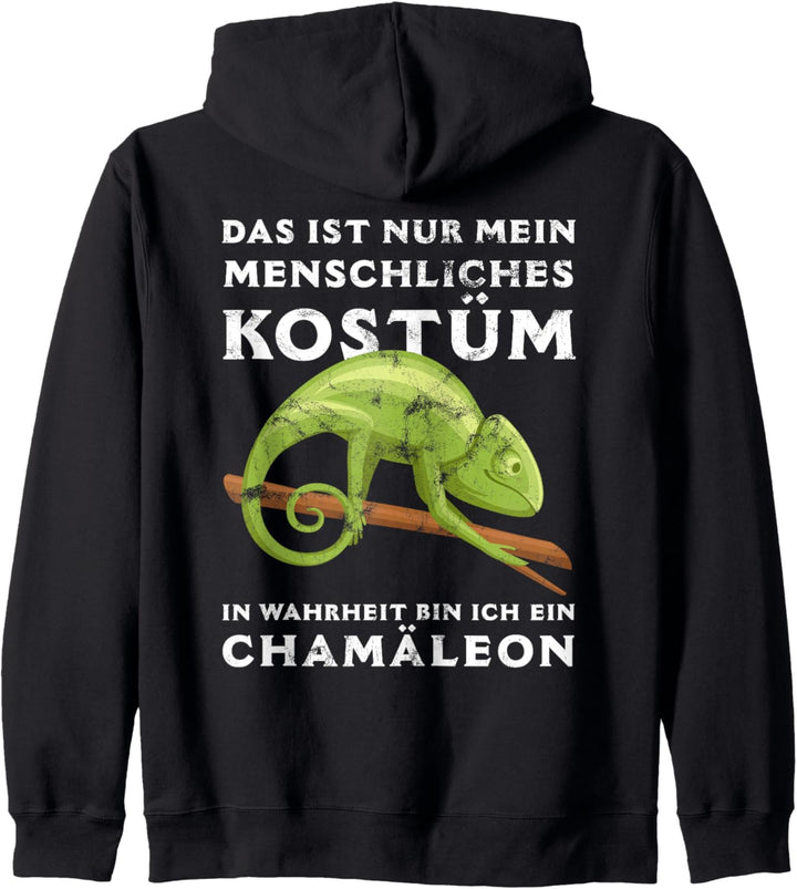 Das ist nur mein menschliches Kostüm Chamäleon Reptilien Kapuzenjacke