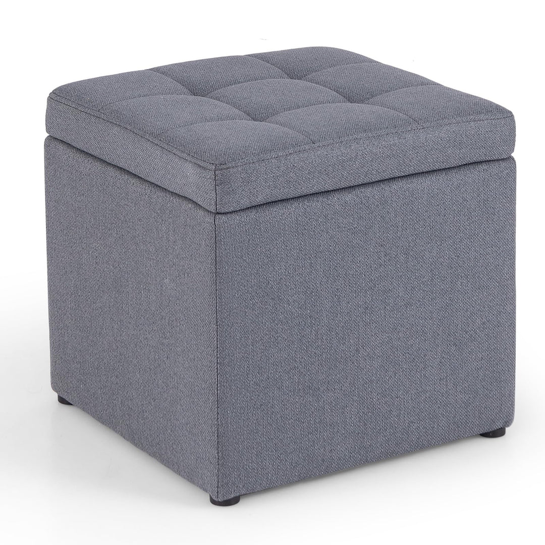 GIANTEX Sitzhocker mit Stauraum, Sitzwürfel Sitzbox gepolstert mit Deckel, Fusshocker bis 150kg bela
