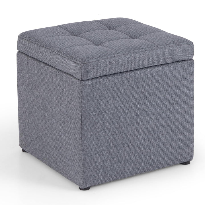 GIANTEX Sitzhocker mit Stauraum, Sitzwürfel Sitzbox gepolstert mit Deckel, Fusshocker bis 150kg bela