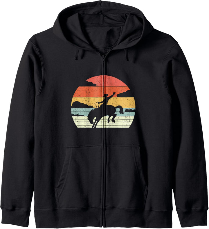 Retro Cowboy Geschenk - Vintage Westernreiten Pferd Rodeo Kapuzenjacke