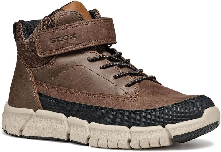 Geox Jungen J Flexyper Boy Sneaker 28 EU Dk Brown, 28 EU Dk Brown