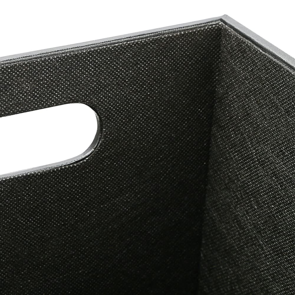 KINGFOM™ Klassisch Leder Papierkorb für Büro/Badezimmer/küche/Schlafzimmer (Platz-Schwarz), Platz-Sc
