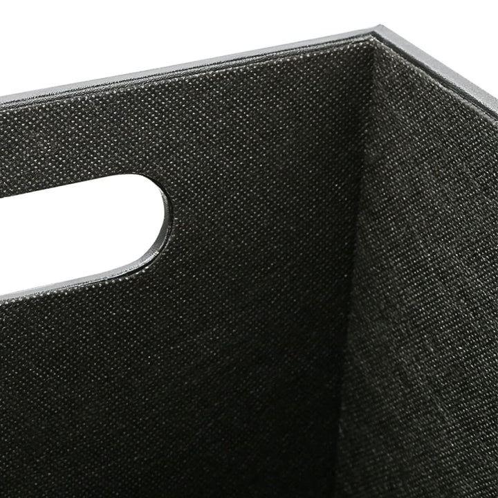 KINGFOM™ Klassisch Leder Papierkorb für Büro/Badezimmer/küche/Schlafzimmer (Platz-Schwarz), Platz-Sc