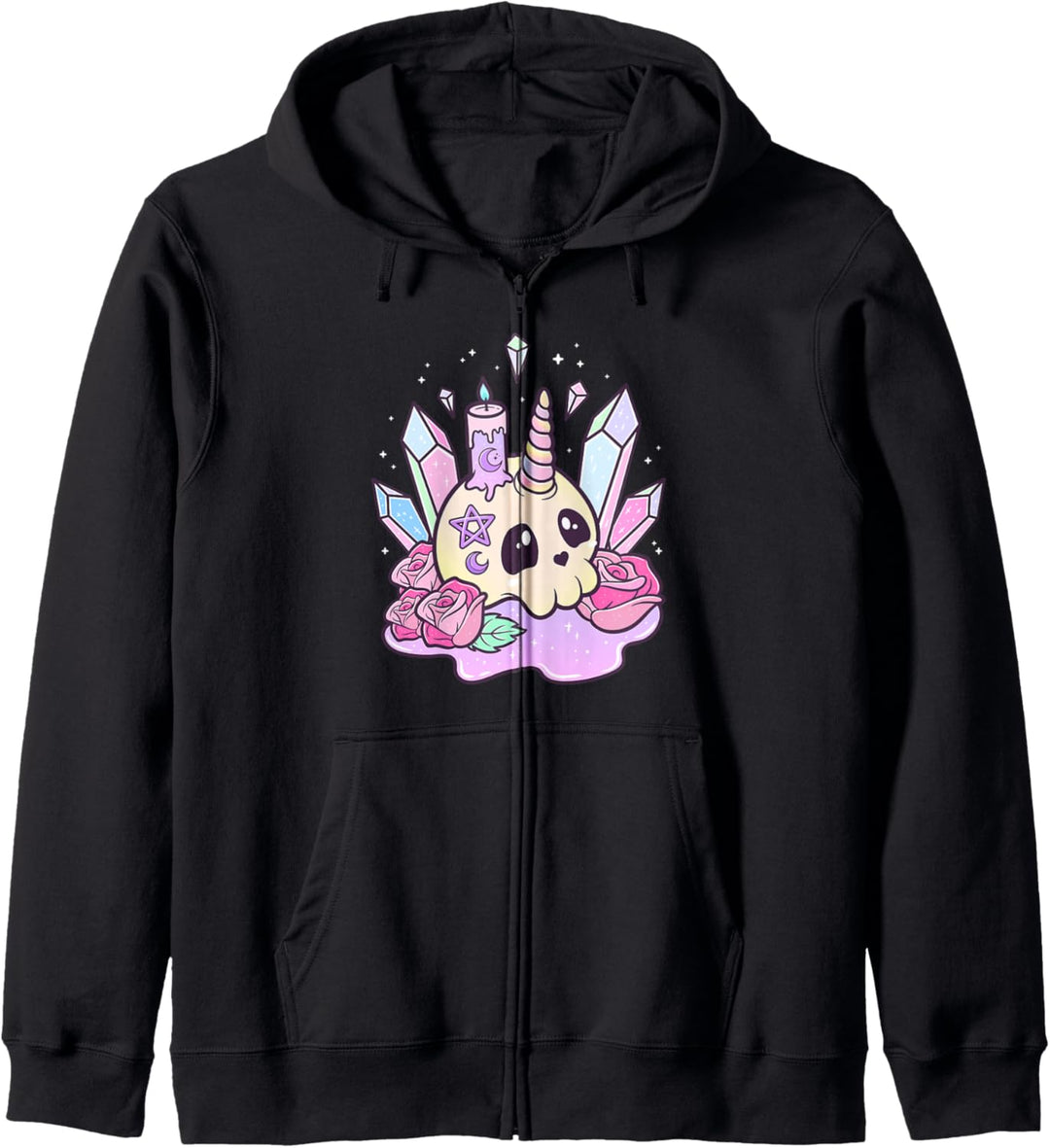 Pastell Goth Süss Creepy Kawaii Menhera Skull Kapuzenjacke