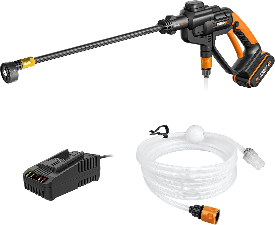 WORX WG620E Akku Hochdruckreiniger Hydroshot 20V – Mobiler Hochdruckreiniger inkl. Multi-Sprühdüse,