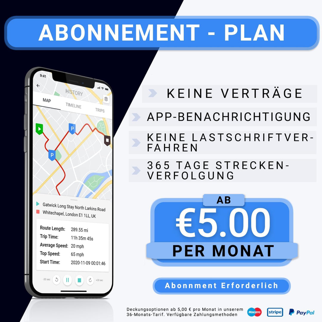 GPSLive DB2-4G GPS Tracker Auto, Motorrad, Wohnmobil, KFZ | Made in EU | Einfache Installation | Liv