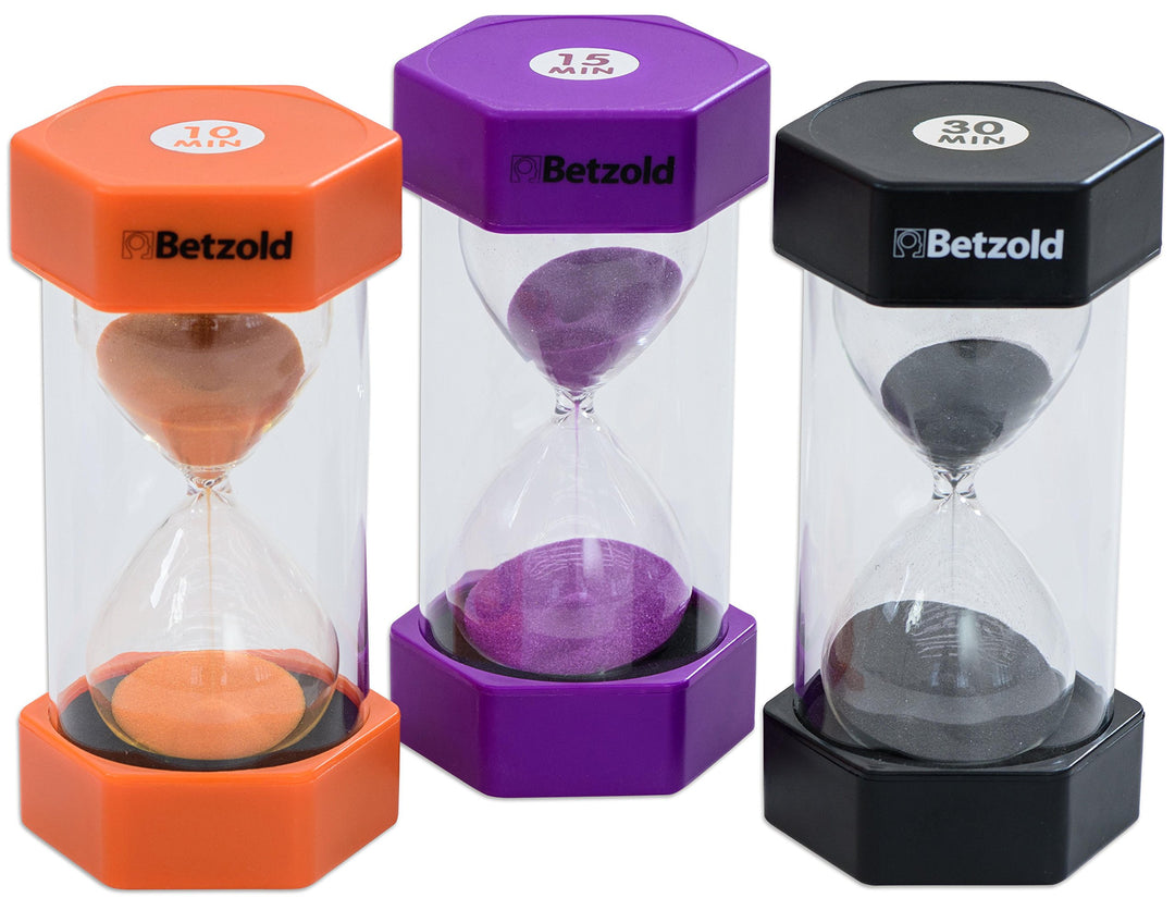 Betzold - Sanduhren-Set Longtimer (10, 15, 30 min) - Sanduhr Nocolor, Nocolor