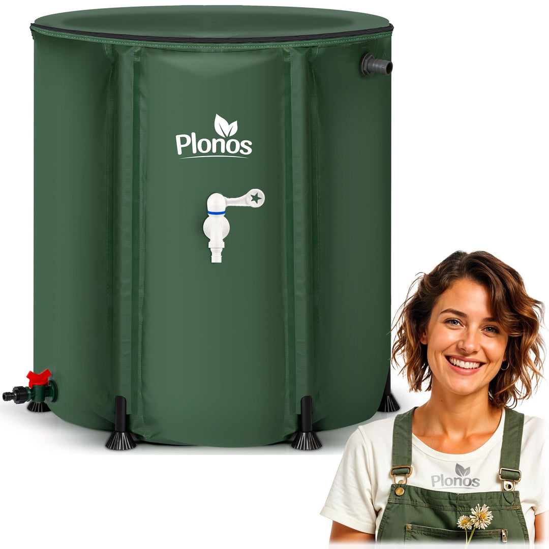 Regentonne Regenfass 200 L Mit Auslaufhahn PVC UV Beständig 70 x 60 cm Grün, 200