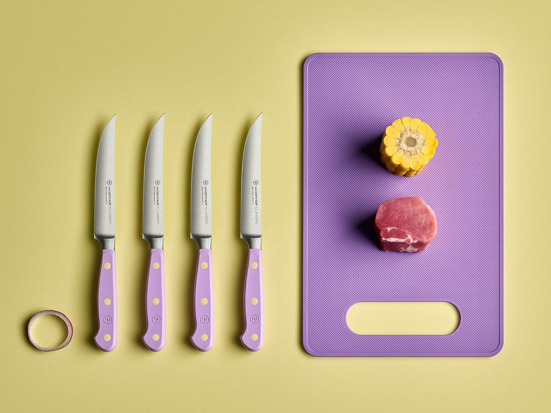 WÜSTHOF Classic Steakmesser-Satz mit 4 Messern, 12 cm, Purple Yam (Lila), Purple Yam