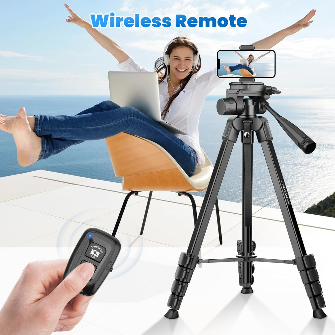 JOILCAN Stativ Kamera 81"/206cm, Upgrade Schwanenhals Handy Stativ mit Fernauslöser & Handyhalterung
