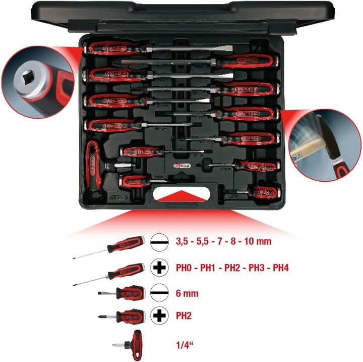 KS Tools 917.0795 1/4"+3/8"+1/2" Steckschlüssel-Satz, 195-tlg & 151.1150 ERGOTORQUEmax Schlagkappen-