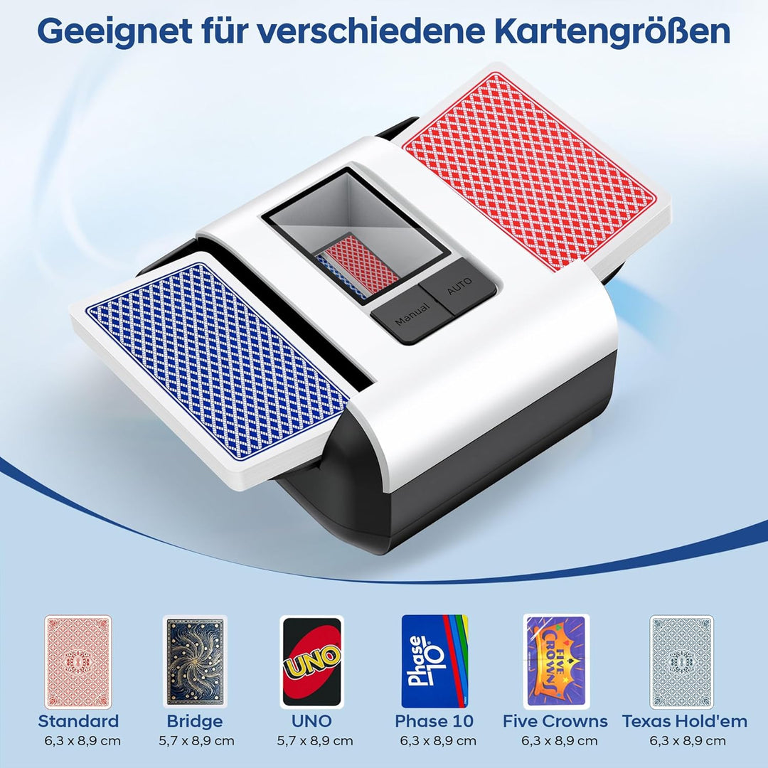 Automatischer Kartenmischer 1-2 Deck, Automatischer Mischmaschine Karten, Wiederaufladbarer Kartenmi