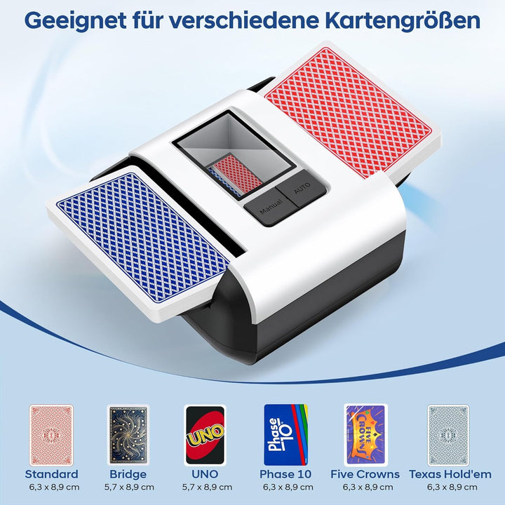 Automatischer Kartenmischer 1-2 Deck, Automatischer Mischmaschine Karten, Wiederaufladbarer Kartenmi