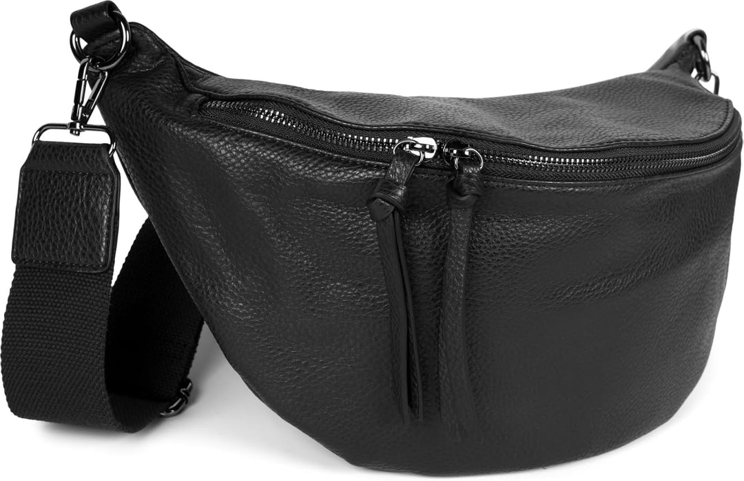 styleBREAKER Damen Halbmond Crossbody Schultertasche, abnehmbarer verstellbarer Schultergurt, Einfar