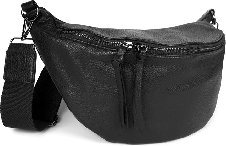 styleBREAKER Damen Halbmond Crossbody Schultertasche, abnehmbarer verstellbarer Schultergurt, Einfar