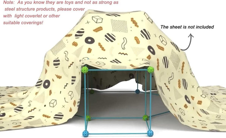 140Pcs DIY Konstruktionsspielzeug ab 5, Kinder Outdoor Spielzeug, Höhle Bauen, Bauspielzeug, Indoor