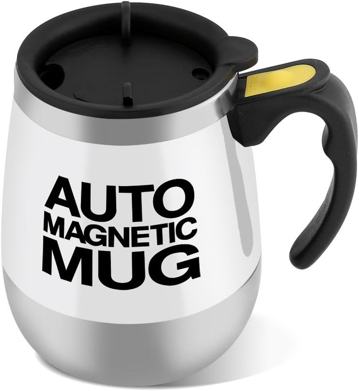 Fdit Automatische Rührbecher, Kaffeebecher aus Edelstahl mit automatischer Rührfunktion (weiss)