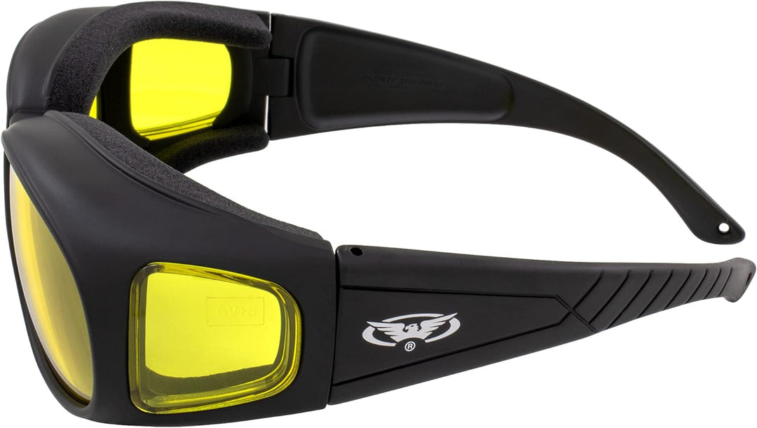 Global Vision Herren Sonnenbrille Black Frame/Yellow Lens Einheitsgrösse, Black Frame/Yellow Lens