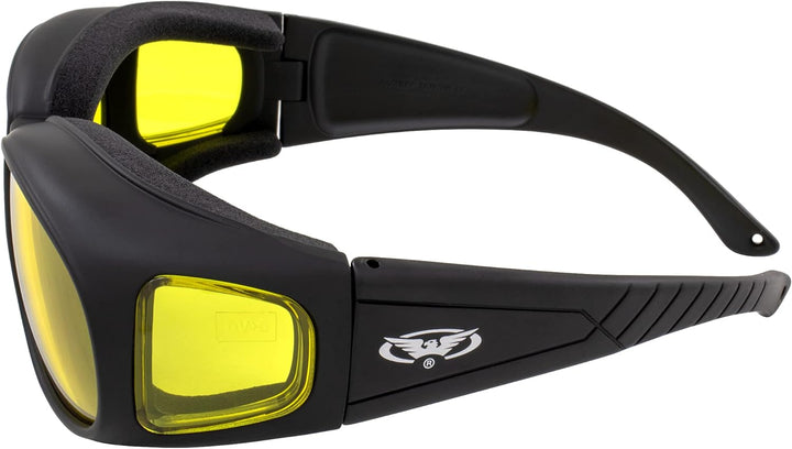 Global Vision Herren Sonnenbrille Black Frame/Yellow Lens Einheitsgrösse, Black Frame/Yellow Lens