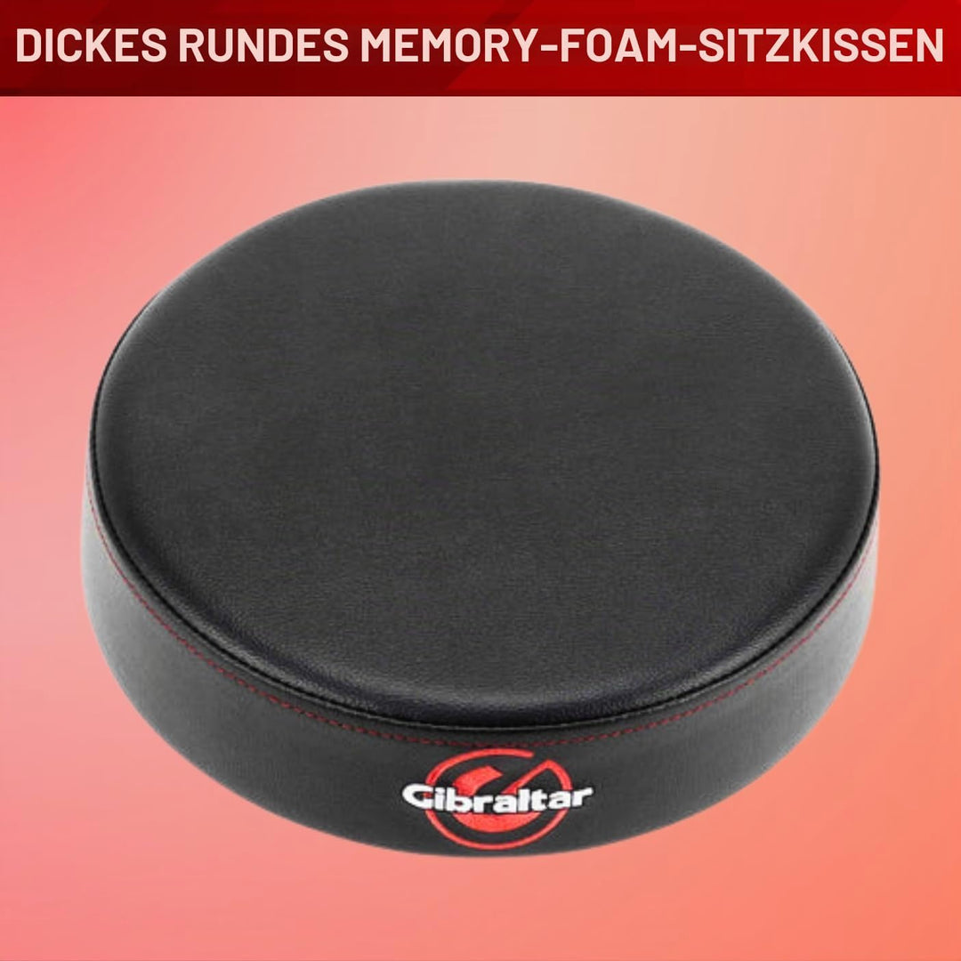 Gibraltar Schlagzeughocker 9000 Series - 9608E Durchmesser 35 cm, Polsterung 9,5 cm, doppelstrebige