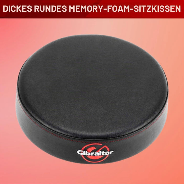 Gibraltar Schlagzeughocker 9000 Series - 9608E Durchmesser 35 cm, Polsterung 9,5 cm, doppelstrebige