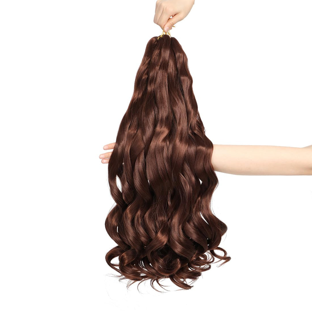 WoWCFyyds 8 Packs French Curl Braiding Hair 24 Inch Loose Wave Spiral curly braiding hair extensions
