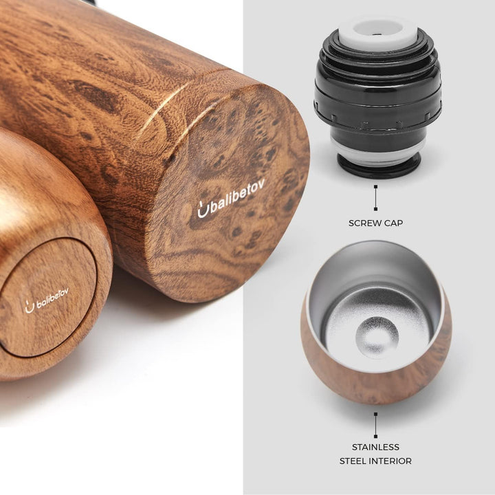 balibetov Komplettes Yerba Mate Set – Moderner Mate Gourd, Isolierflaschet, Bombilla und Reinigungsb