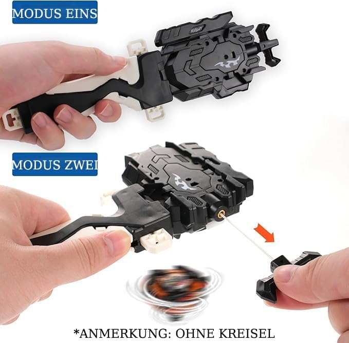 2 Burst Kampfkreisel Schnur Launchers mit Griff, Battling Tops String Starter, L/R Spin DB Layer Lau