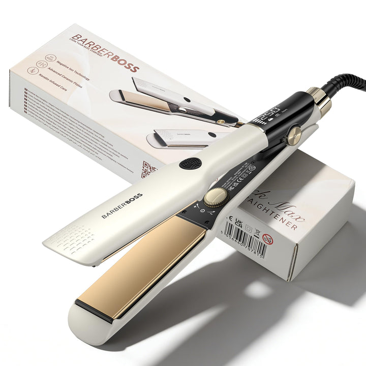 BarberBoss Haarglätter mit Floating Ceramic Technology, Platten-Glätteisen, Professional Glätteisen