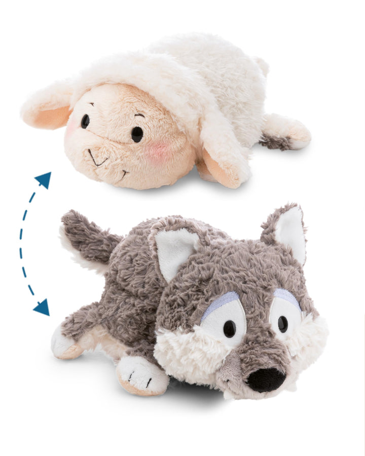Kuscheltier Schaf & Wolf 25cm mit Wendefunktion 2in1 - beige - Stofftier aus weichem Plüsch, niedlic