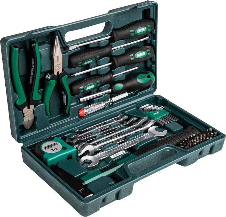 Brüder Mannesmann Werkzeuge M29032 Werkzeugkoffer, 47-teilig, Grün (Matt), (L x B x H) 335 x 335 x 1