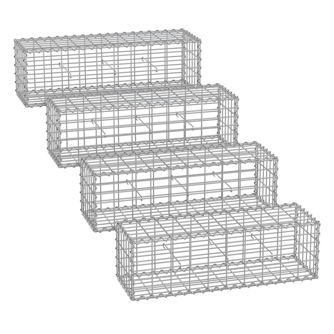 SONGMICS Gabionenkörbe, Drahtkorb mit 5 x 10 cm Maschenweite für Steine, verzinkt, Gartendekoration