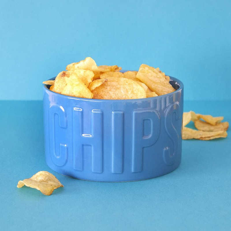 balvi Snackschale Chips Farbe Blau Die originelle und stilvolle Schale Fassungsvermögen 1 l Keramik