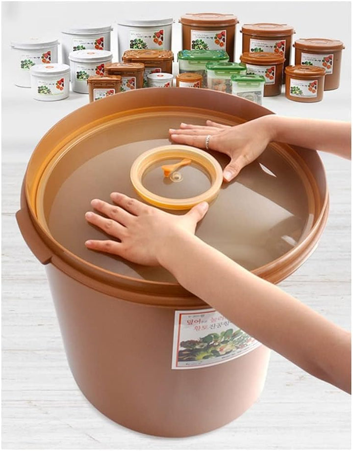E-Jen Premium Kimchi, Sauerkraut Container Probiotische Gärung mit innerem Vakuumdeckel rund 0.8 gal