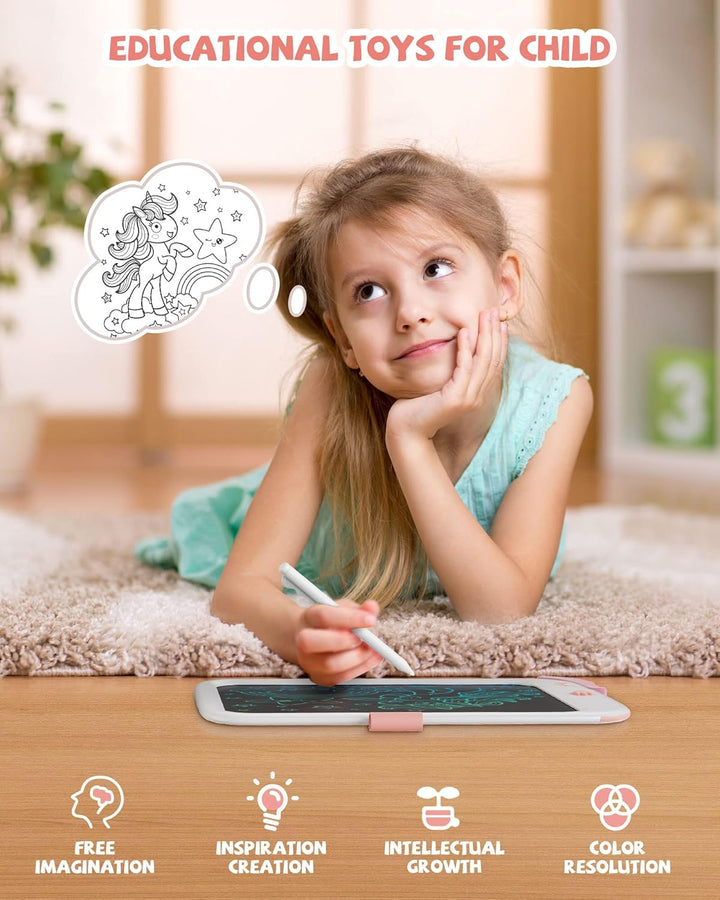 10 Zoll Schreibtablett für Kinder, Einhorn Spielzeug Geschenke für Mädchen, Kleinkind Kinder Lern/Re