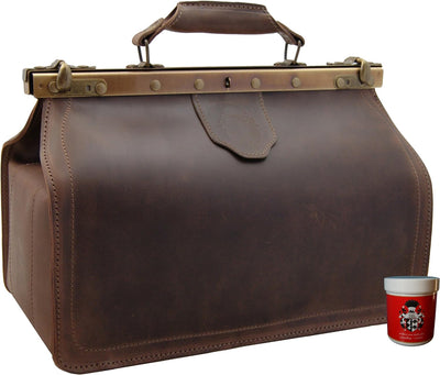 Freiherr von Maltzahn Doktortasche PARACELSUS aus Leder mit Innentaschen, Made in Germany, inkl. Led