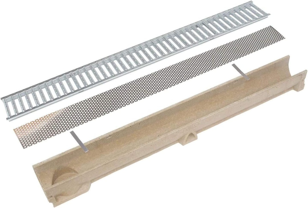 Laubschutz Aluminium Simpel für Entwässerungsrinne ACO Standardline und Hexaline mit Stahlstegrost