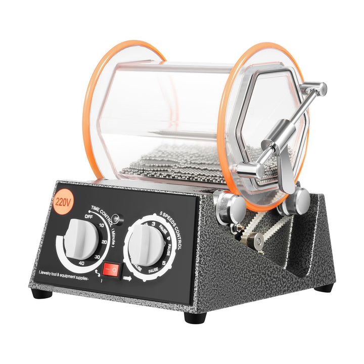 Poliermaschine für Schmuck Poliertrommel Kugelmühle 3 Kg, 45W 5 Geschwindigkeitssteuerung, Rotary Je