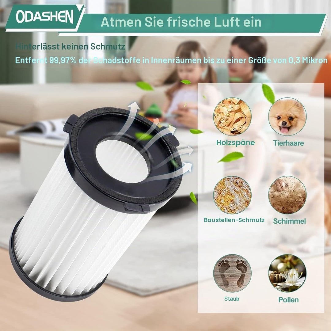 6 Stück Filterzubehör für Balter Vento H1 H2 für MooSoo D600 Ersatzteile, für Clatronic BS 1306N, BS