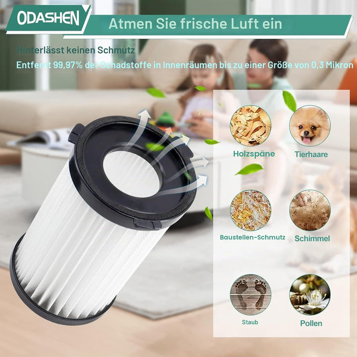 6 Stück Filterzubehör für Balter Vento H1 H2 für MooSoo D600 Ersatzteile, für Clatronic BS 1306N, BS