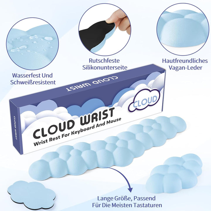 Handballenauflage Tastatur Wolke, Ergonomisches Handauflage Tastatur Wolke Mit PU Leder Memory Schau