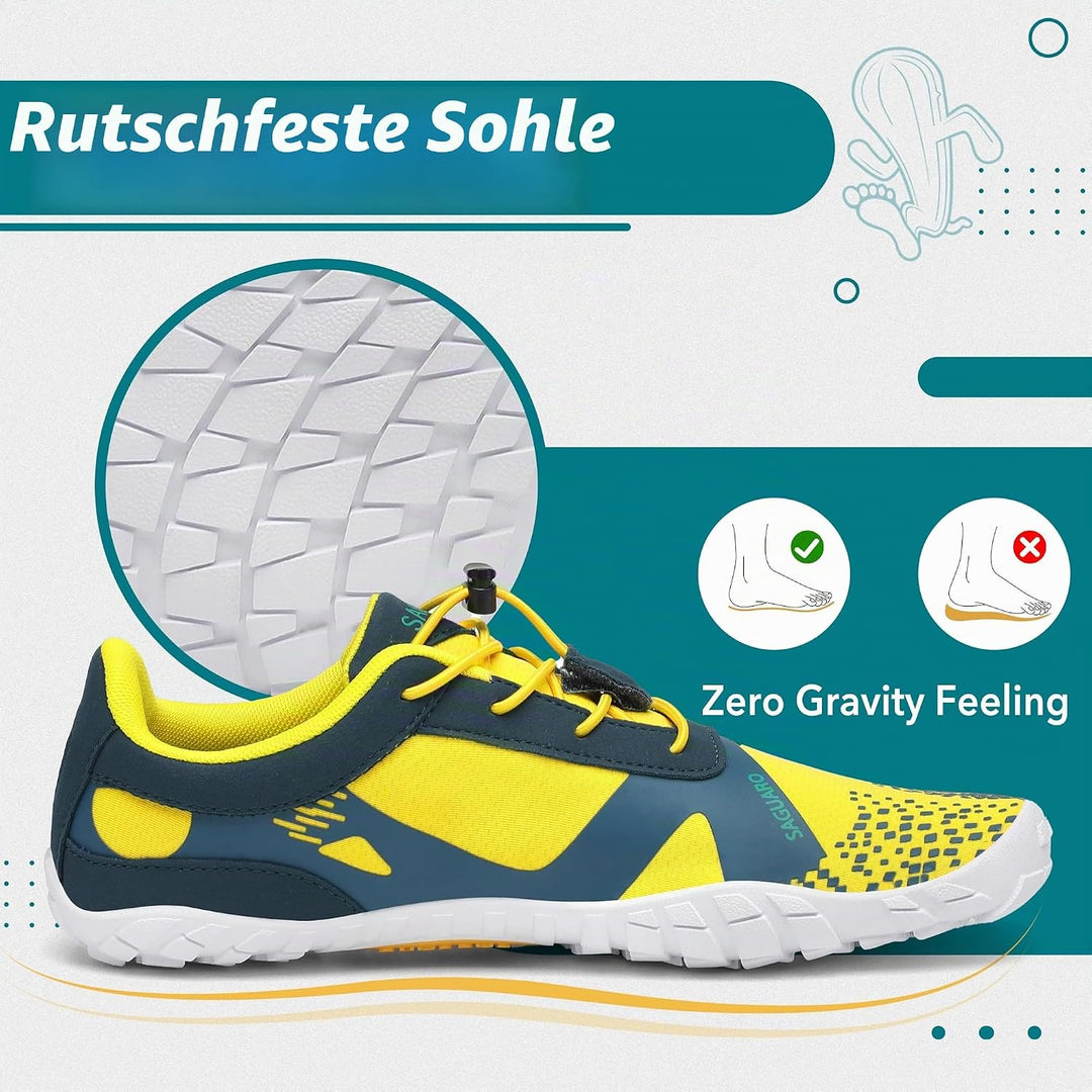 SAGUARO Unisex Barfussschuhe Outdoor Zehenschuhe mit Breite Zehenbox &amp; Zero-Drop Sohle Gr.36-48 37 E