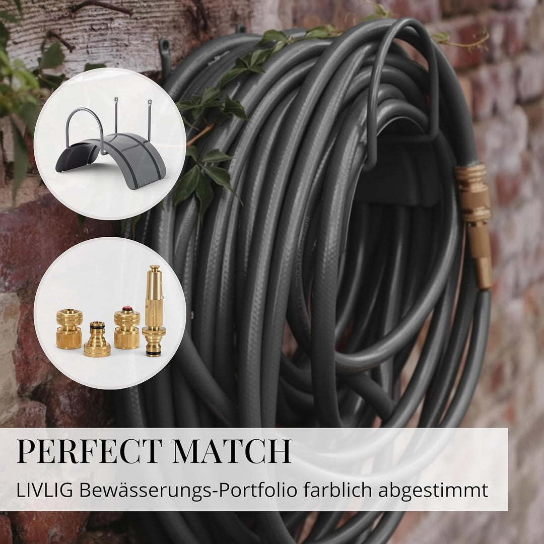 Livlig53 Gartenschlauch 1/2 Zoll, 20m: Wasserschlauch Made in Germany, Recycling-Material, formstabi