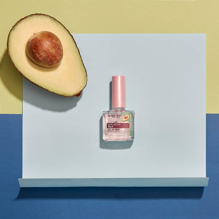 Deborah Milano 7-in-1 Nagellack für Base und Top Coat, mit Keratin und Avocadoöl, härtet, nährt und