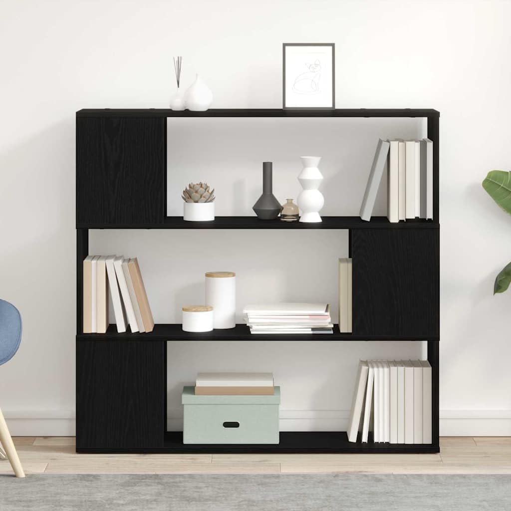 vidaXL TV-Schrankset Schwarz Eichen-Optik 100 x 24 x 94 cm, Wohzimmer Aufbewahrung, rechteckiger Med