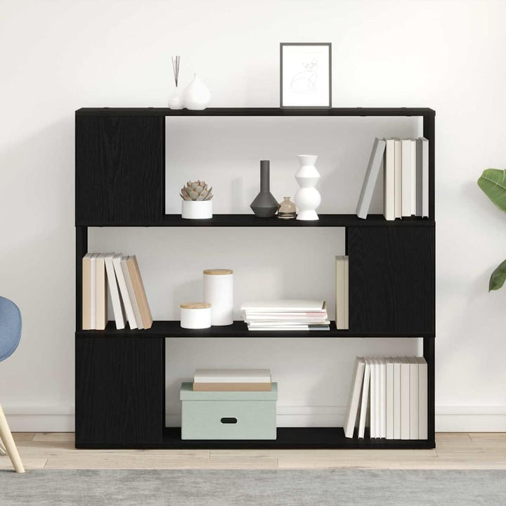 vidaXL TV-Schrankset Schwarz Eichen-Optik 100 x 24 x 94 cm, Wohzimmer Aufbewahrung, rechteckiger Med